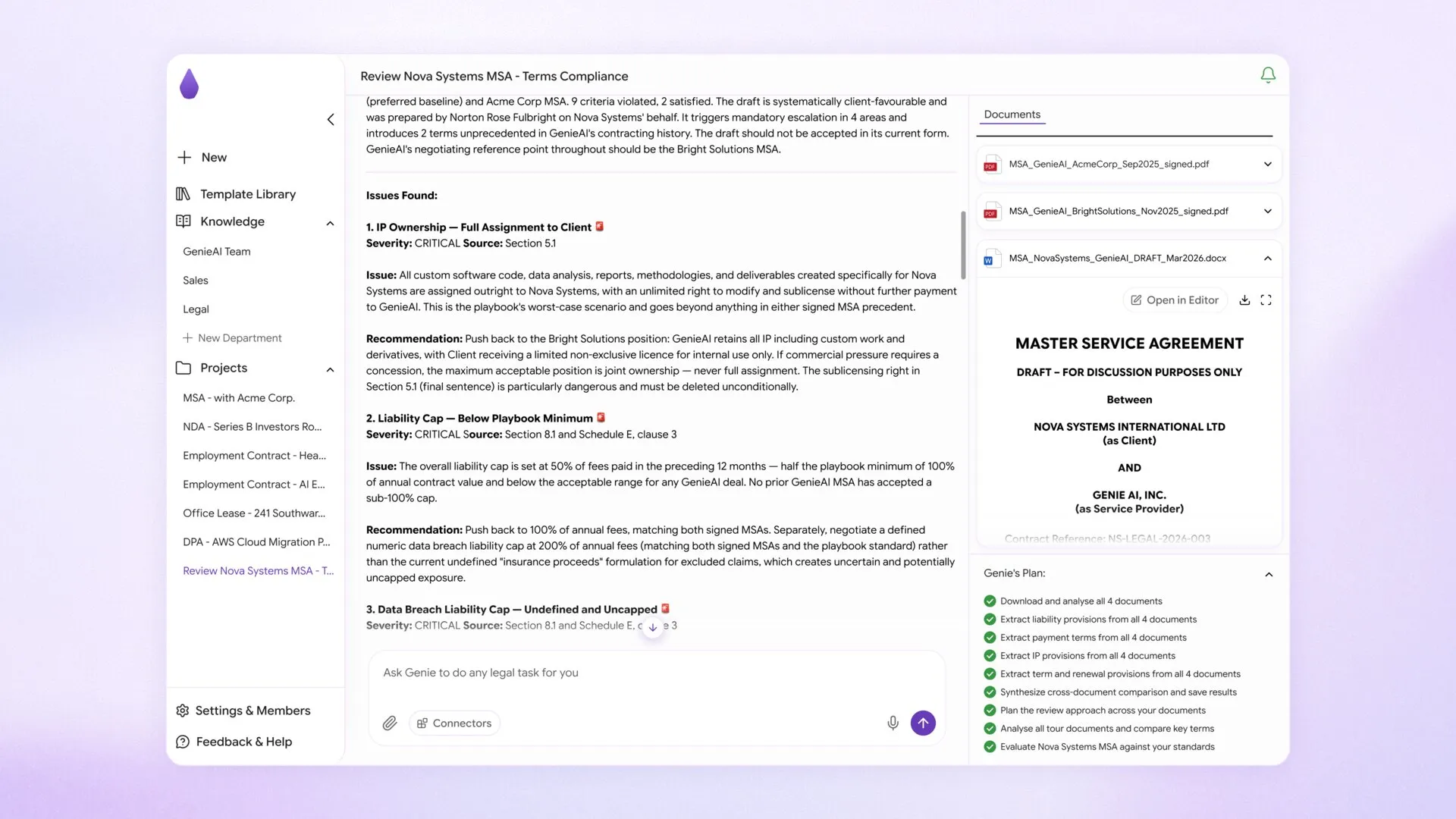Legal Workspace with an open document