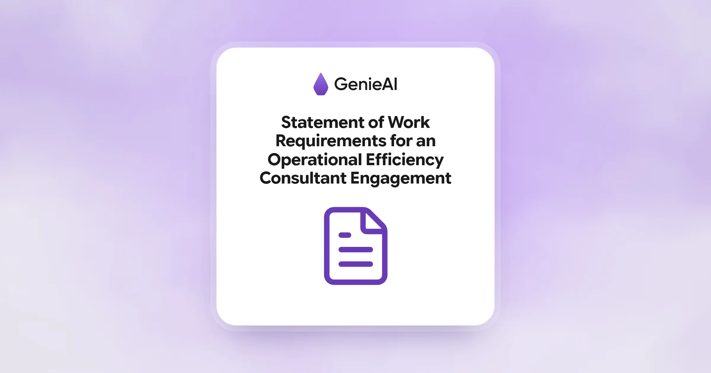 Statement of Work Requirements for an Operational Efficiency Consultant Engagement