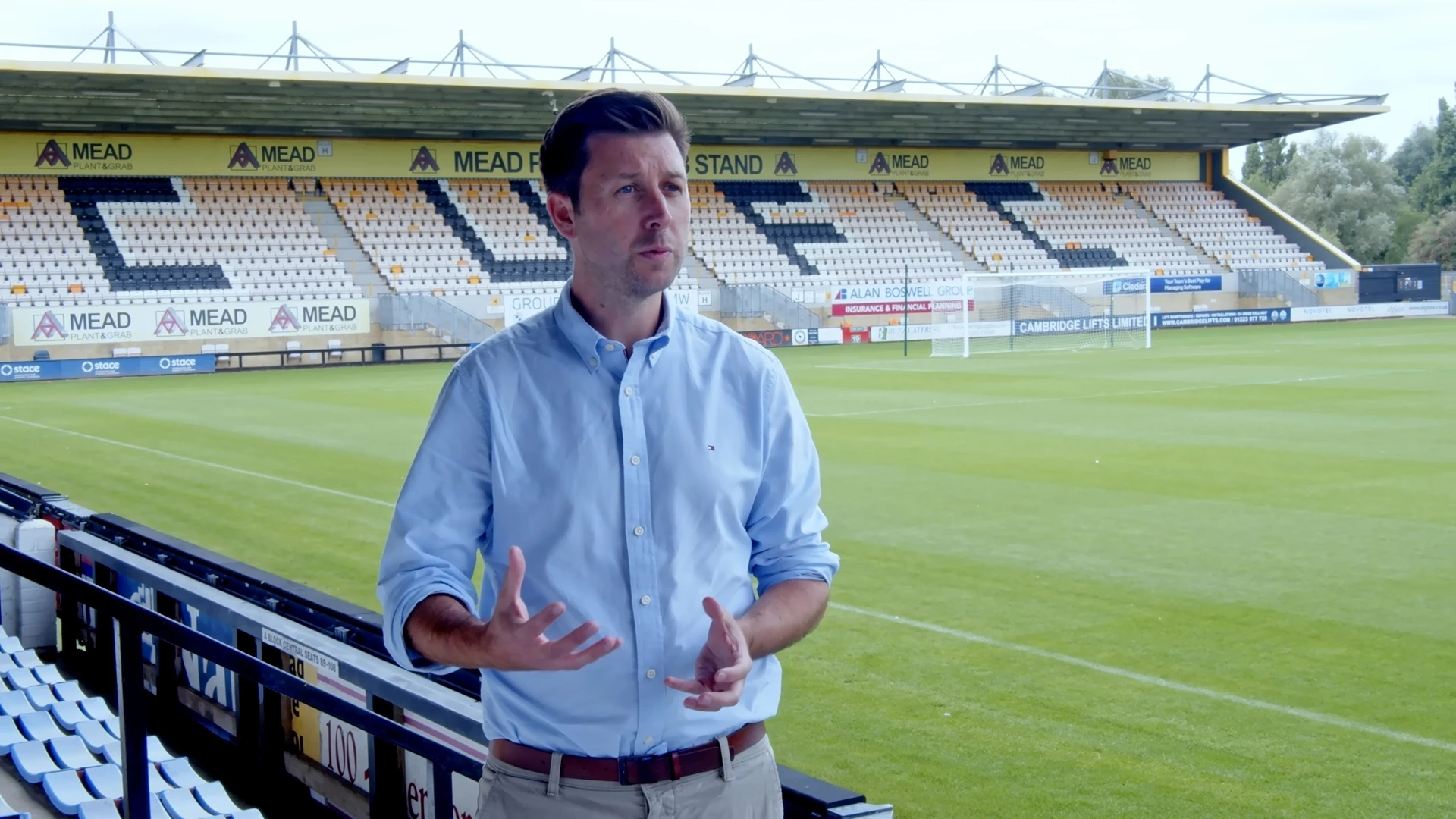 Alex Tunbridge in the Cambridge United boardroom
