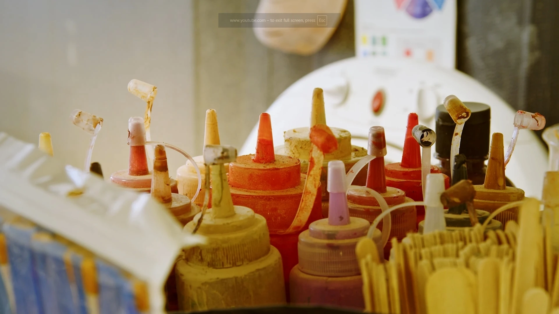 Workshop colour bottles - silicone tinting station