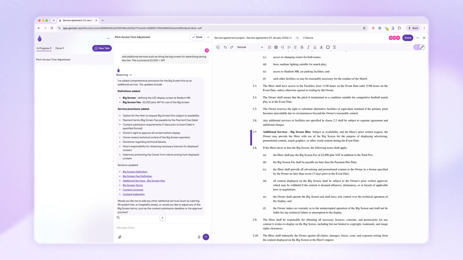 Adding a provision in Genie, step 1